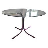 Italian glass and chrome dining table