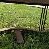 Oval coffee table ceramic wrought iron vintage