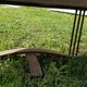 Oval coffee table ceramic wrought iron vintage