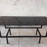 1950s metal and glass coffee table