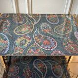 Textable brass and cashmere serving table