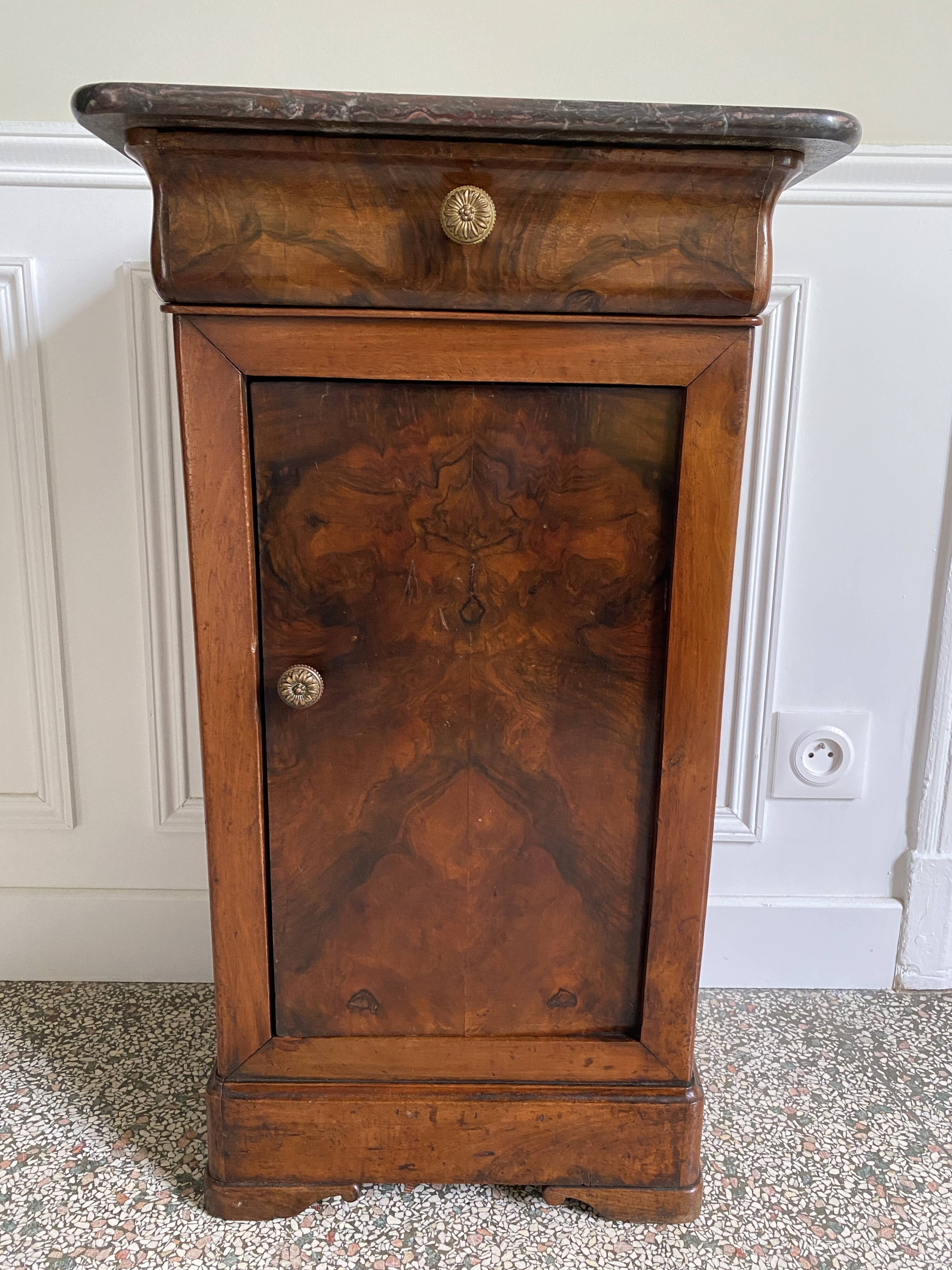 Bedside table / nightstand / column / Somno / Vintage mahogany stand