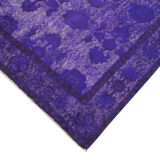 Handmade vintage turkish 1980s 185 cm x 284 cm purple rug