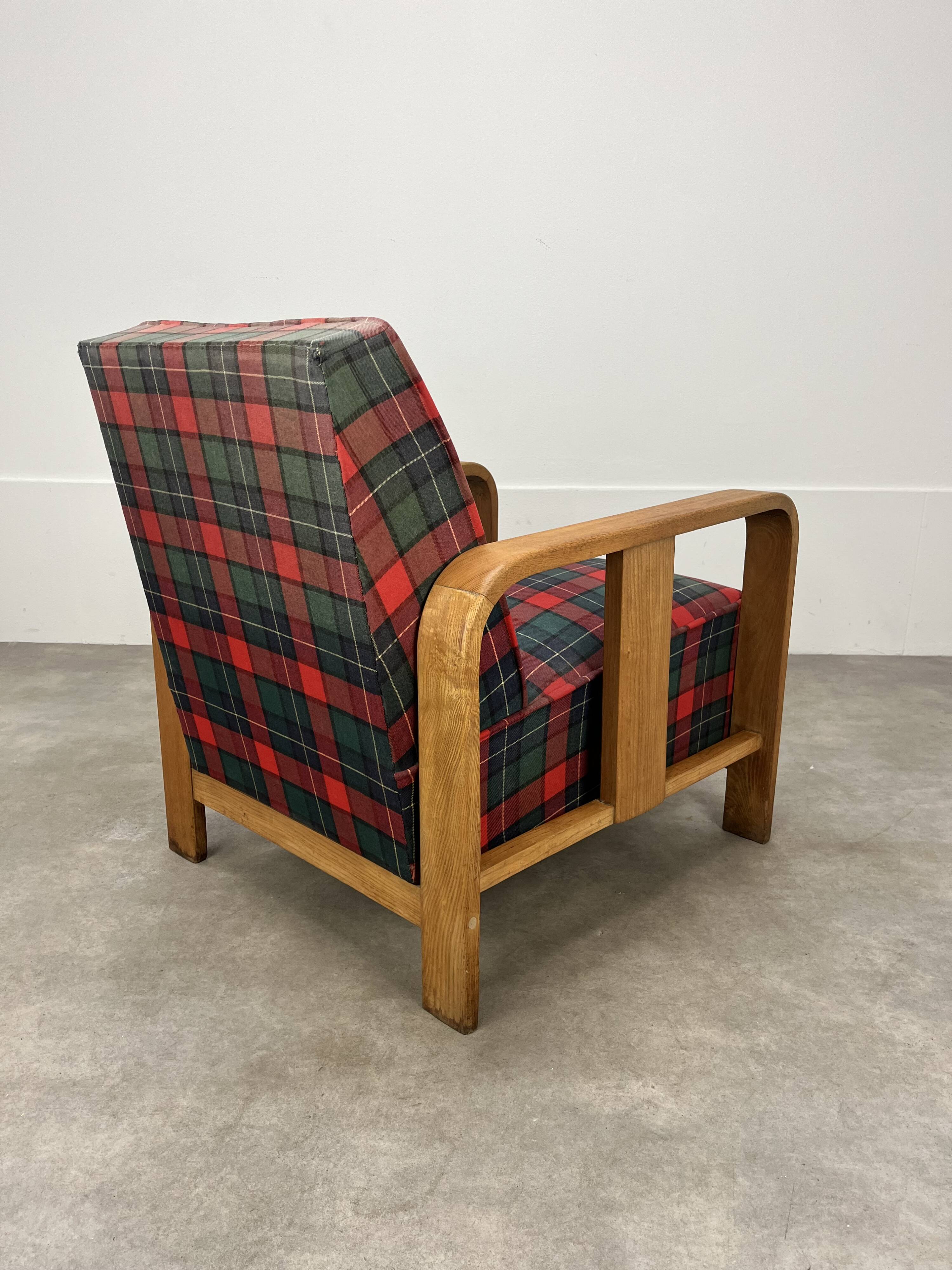 Art Deco wooden armchair from the 1930s