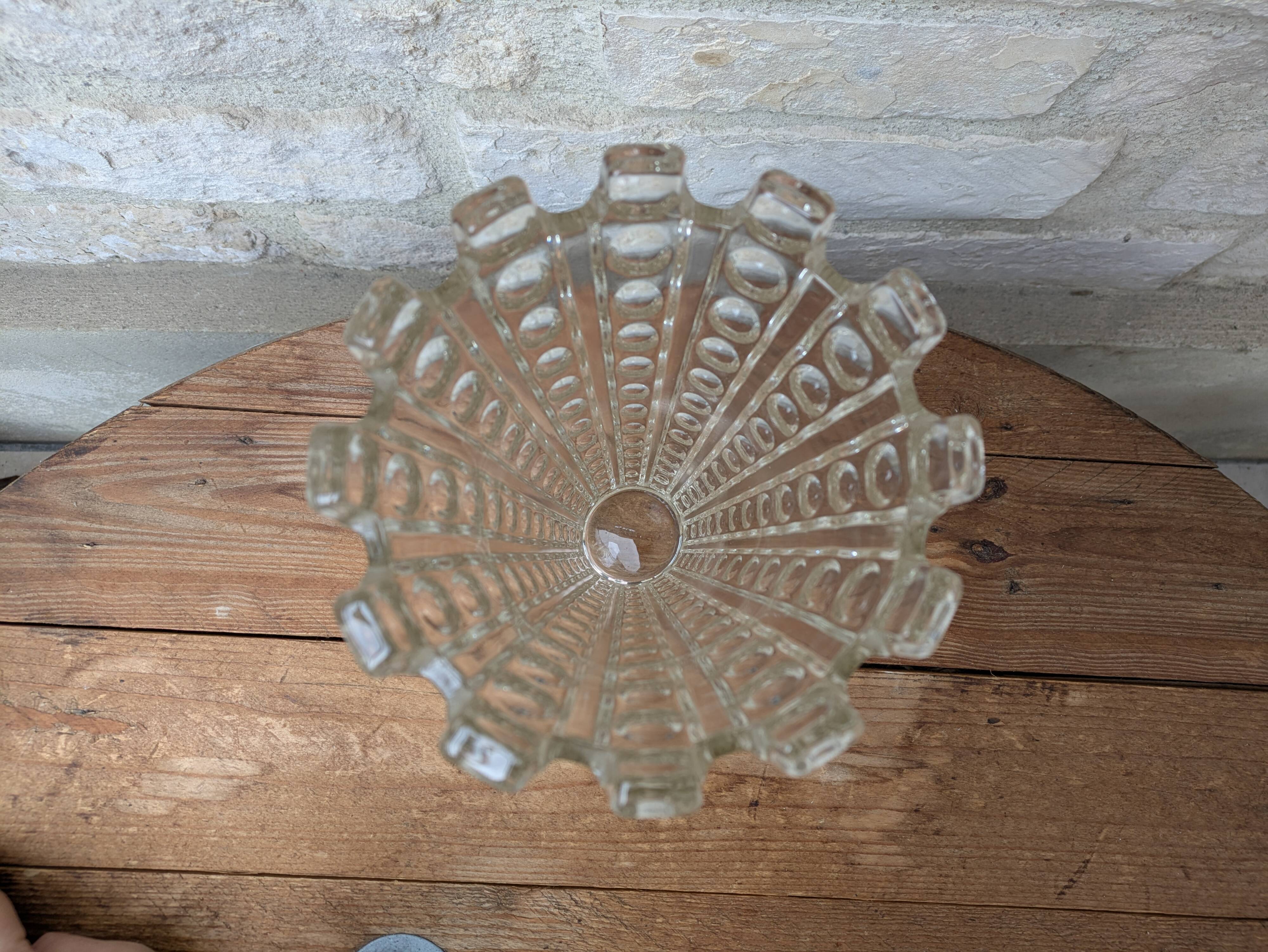 Antique pressed glass vase art deco style sklo union