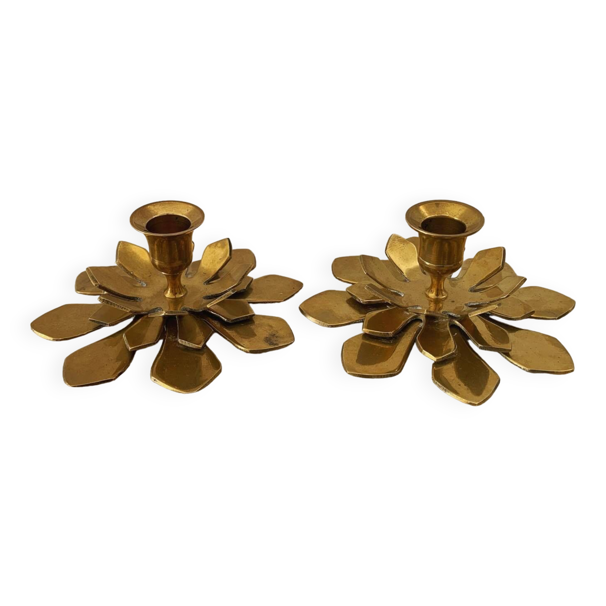 Old brass candlesticks