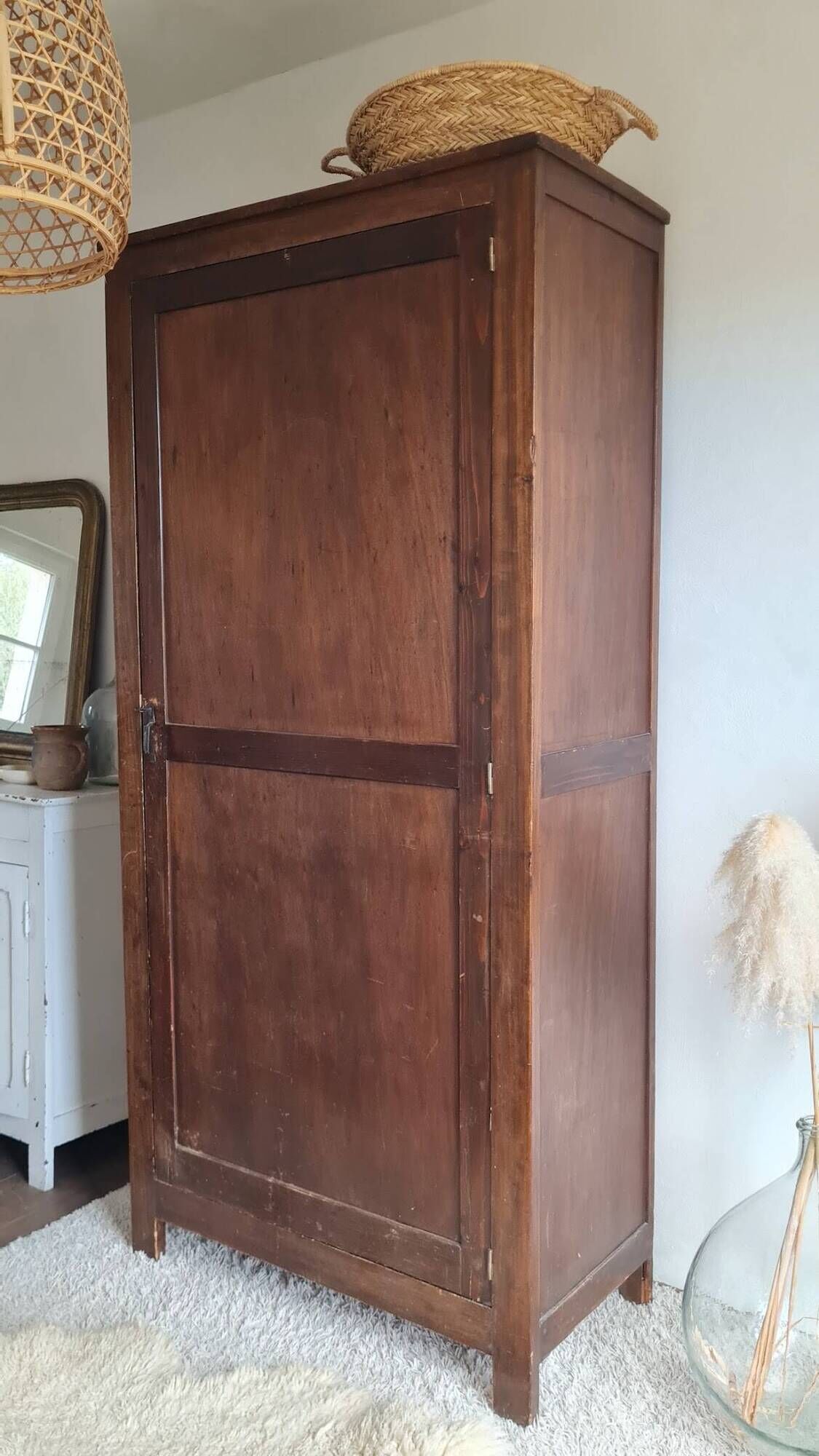 Antique Parisian wardrobe with one door.