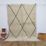 Handmade wool Berber rug 214 x 146 cm