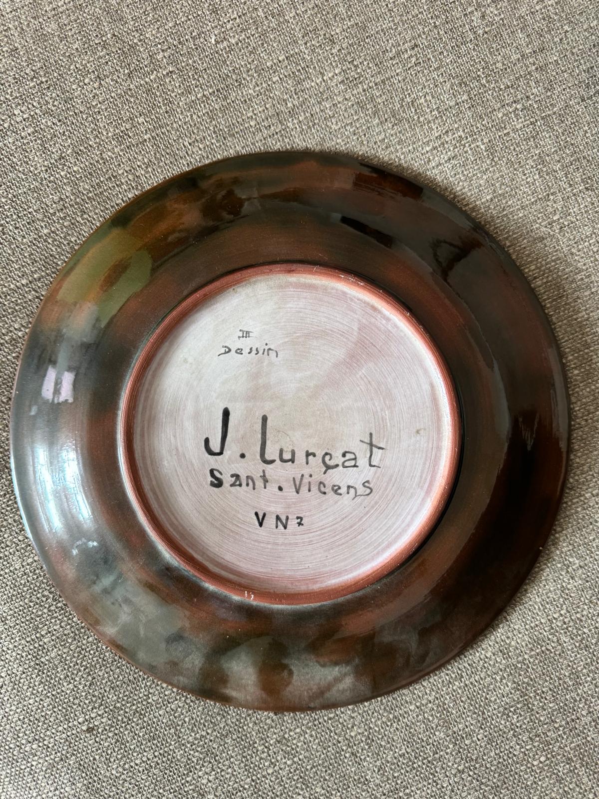 Glazed ceramic plate Jean Lurçat 1950