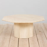 Italian Octagonal travertine table, 1980s.