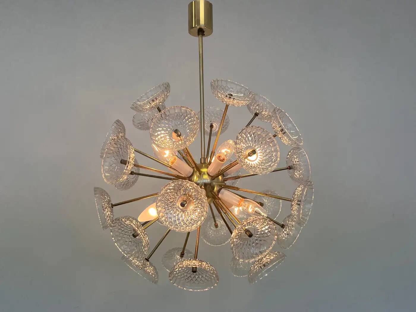 Dandelion, Sputnik chandelier by Kamenicky Senov, 1970