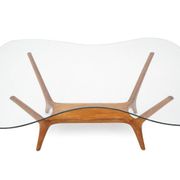 Italian coffee table in wood and glass, 1950s