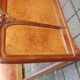 Art Nouveau period bed in mahogany and elm burl from the 1900s