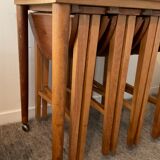 Scandinavian set by Poul Hundevad table and 4 folding teak stools