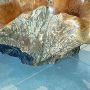 Sculptural wooden centrepiece, organic bowl, brutalist.
