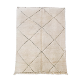 Moroccan Berber carpet blessed ouarain ecru with black diamonds engraved 300x202cm