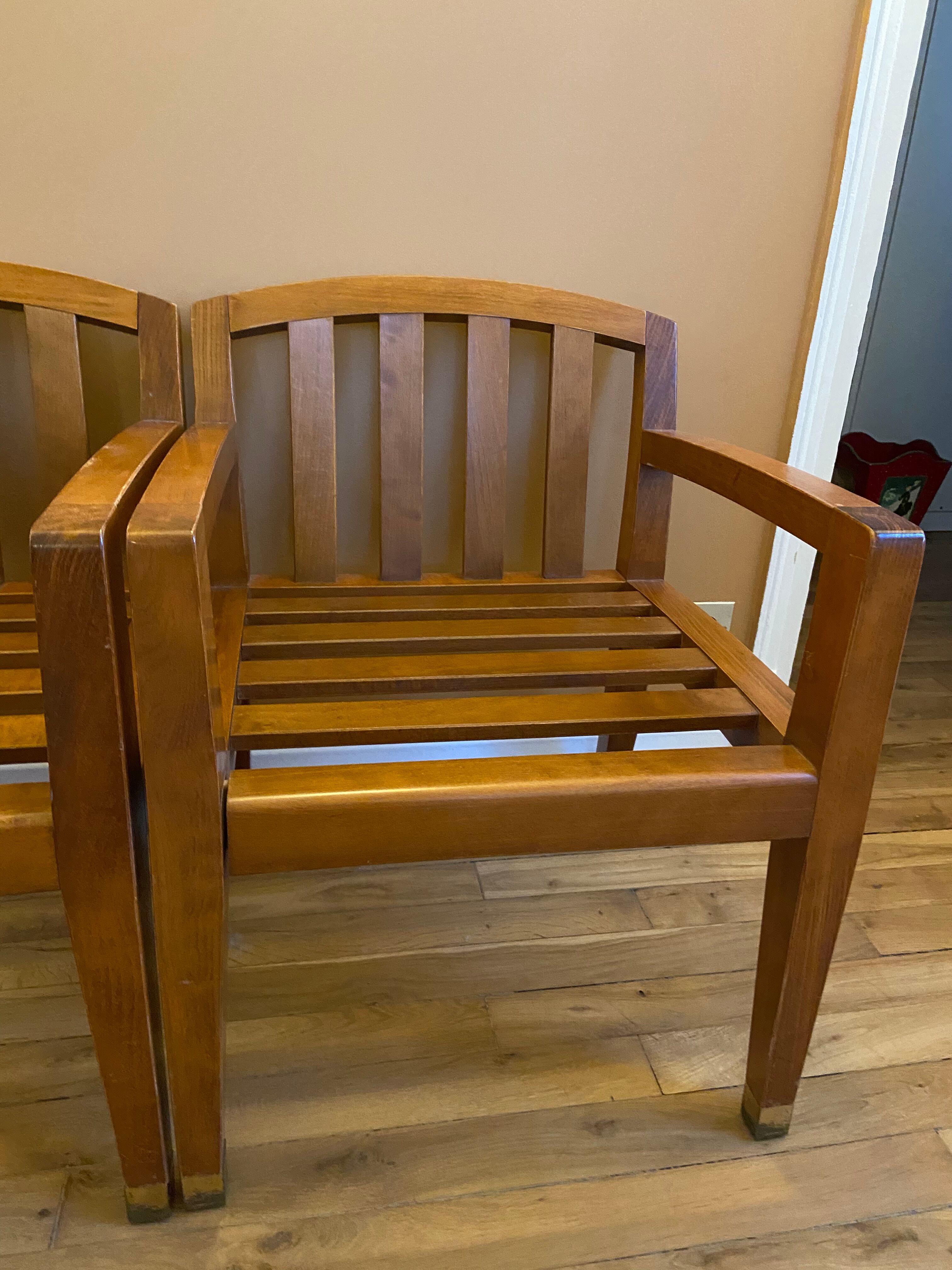 Pair of low armchairs