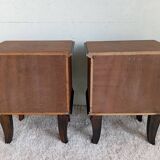 Art Deco walnut bedside tables.