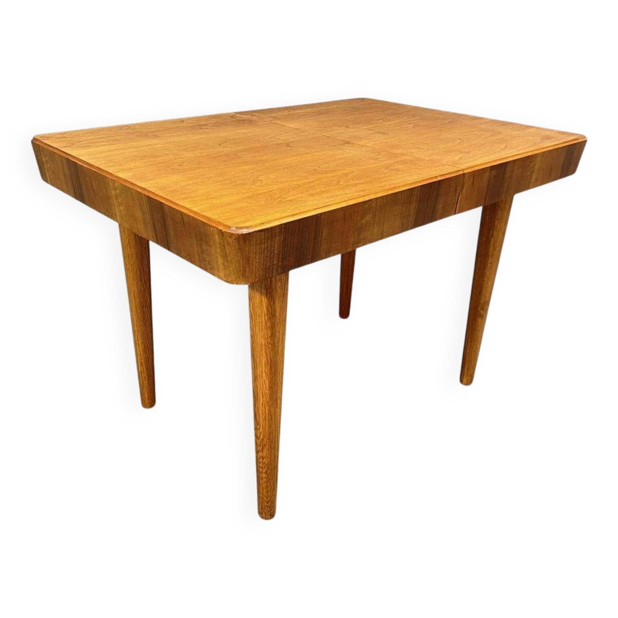Table à manger réglable en noyer par Setona, années 1950, Tchécoslovaquie
