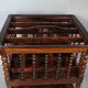 Vintage teak magazine rack with turned columns, 51x42x37 cm SD013