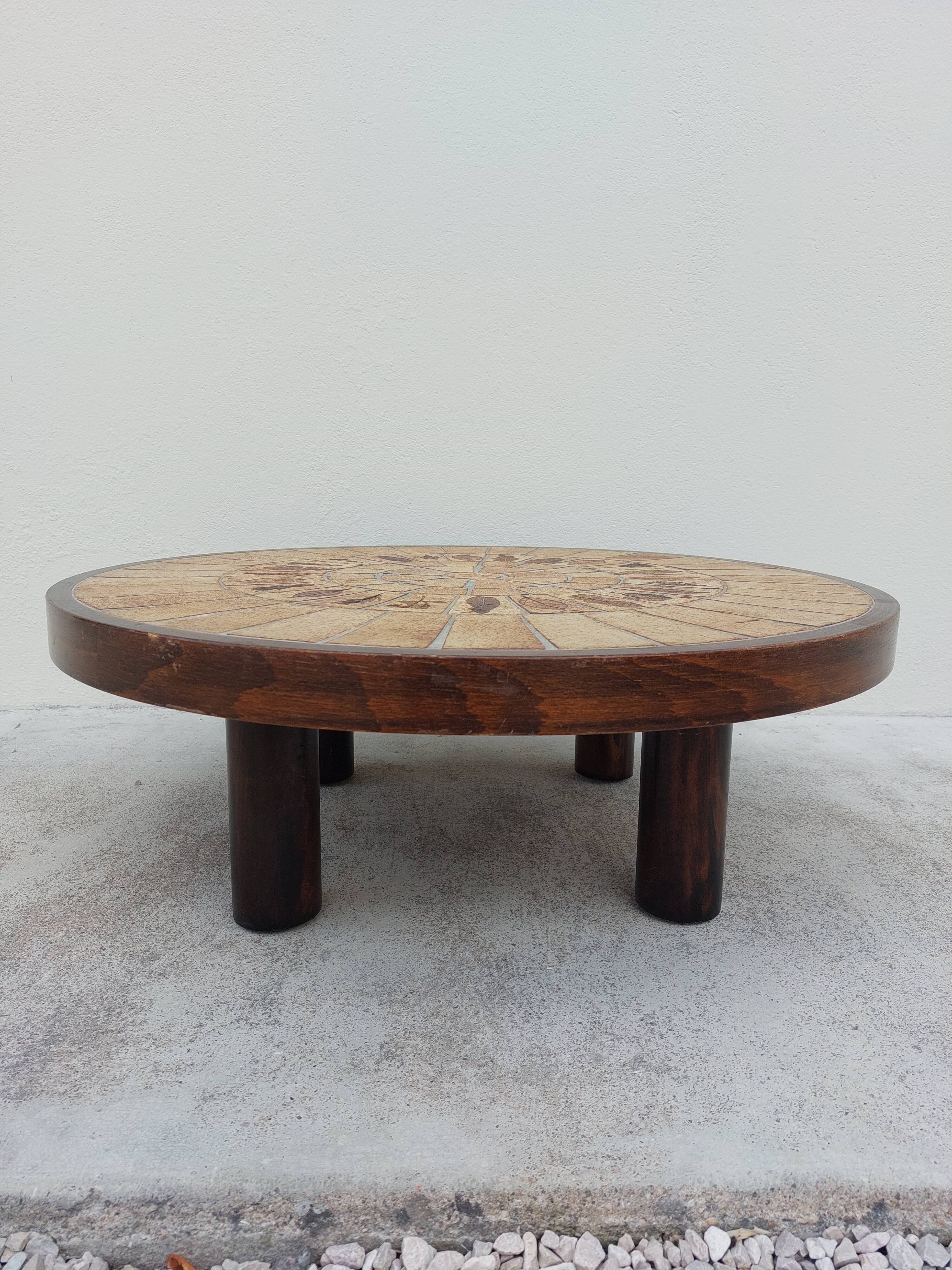 Ceramic coffee table by Roger Capron model Herbarium