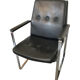 Chaise de bureau en cuir et acier chromé 1980