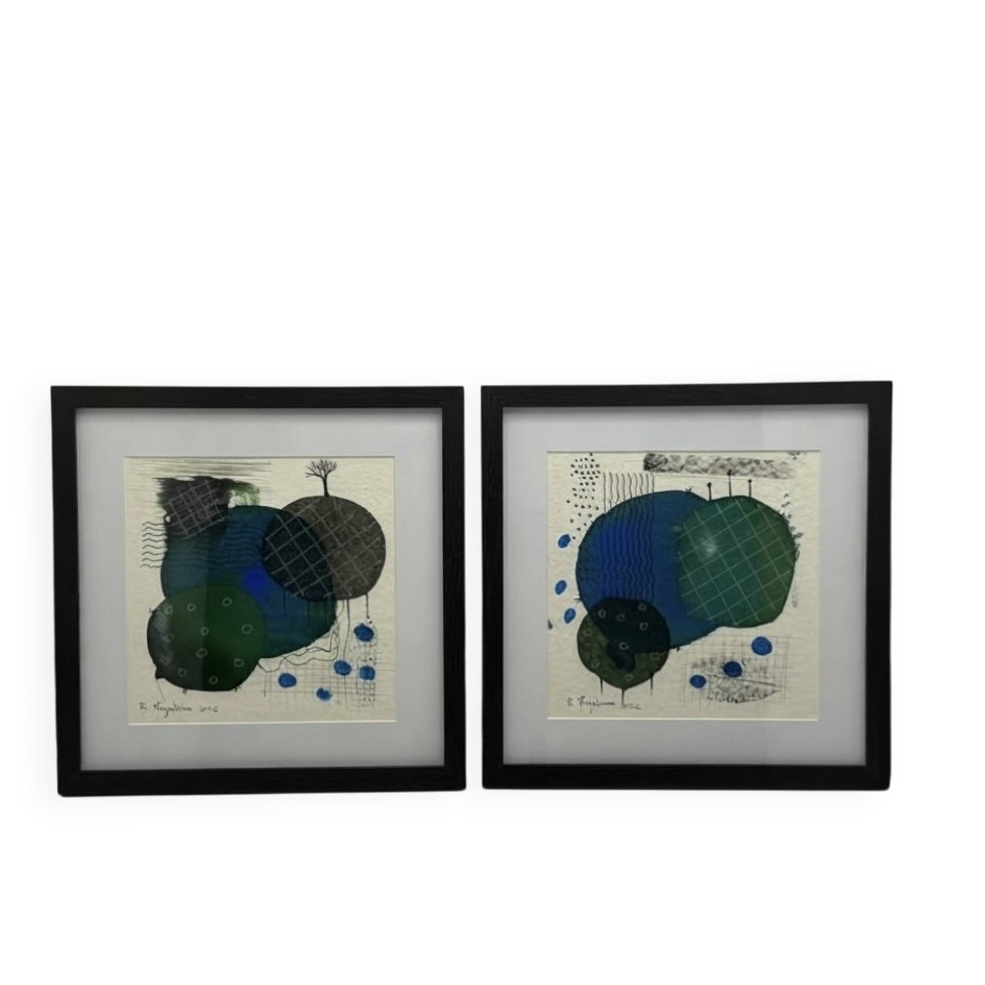 Duo of original paintings - Contemporary abstract art / Organ series