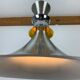 Scandinavian space age pendant lamp by Bent Nordsted for Lyskaer brushed steel 70s