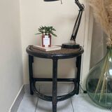 Table d’appoint ou chevet en rotin vintage