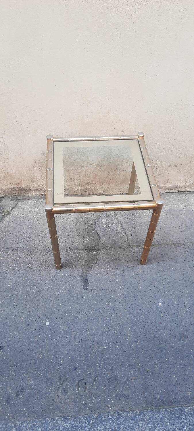Gold-plated brass coffee table