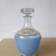 Carafe à liqueur en verre granité bleu Art Déco