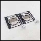 2 mirror hooks designed by Mario Sabot in Italy in the 1970s.