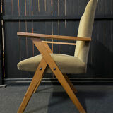 Pair of compass leg armchairs Velvet 1950