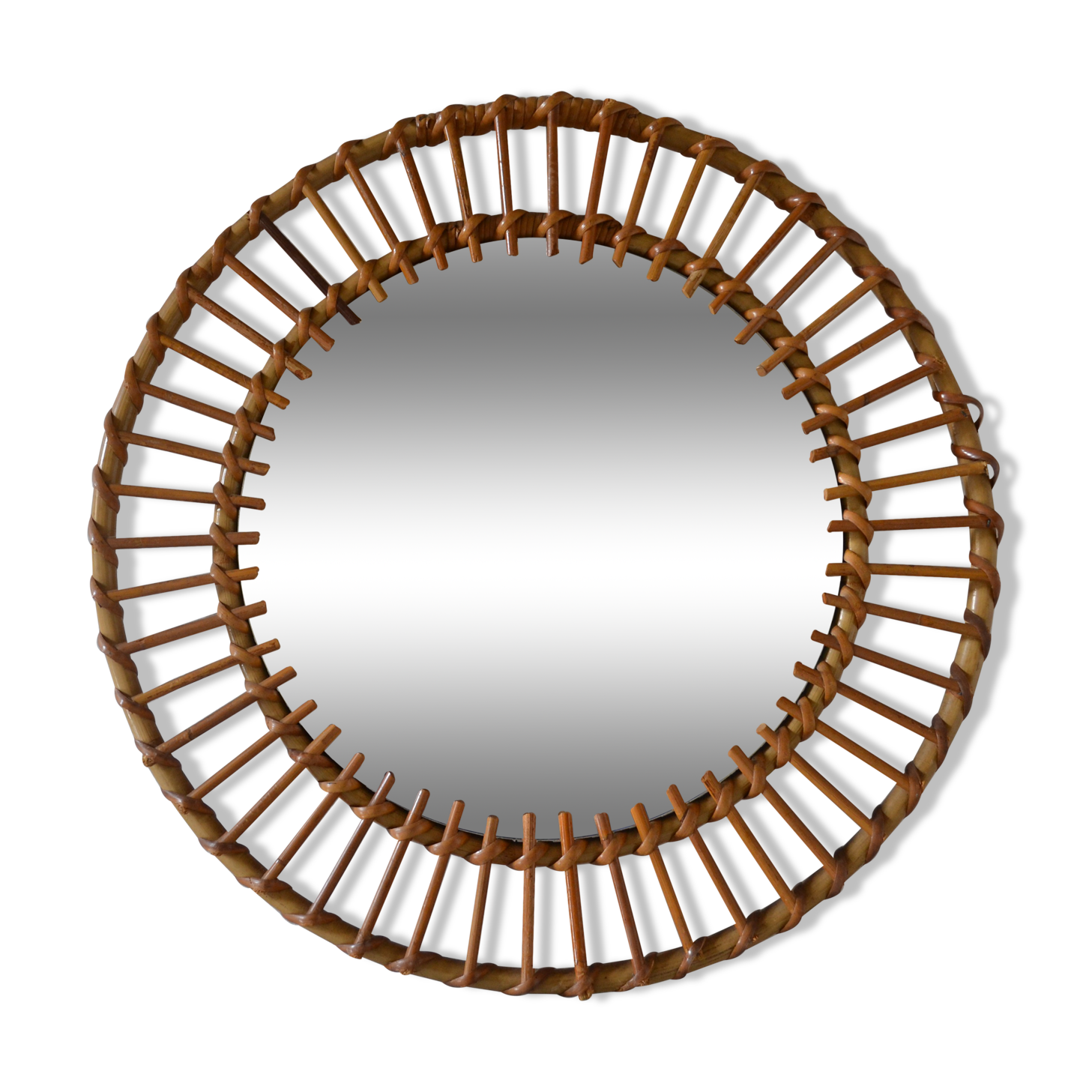Vintage rattan sun mirror 70 years