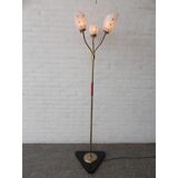 Floor lamp with three shades of glass vintage