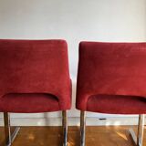 Paire de chaises rouges design Georges Frydman