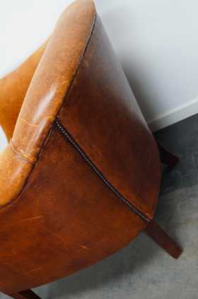 Vintage club armchair in cognac leather Netherlands