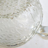 Strawberry salad in colorless glass