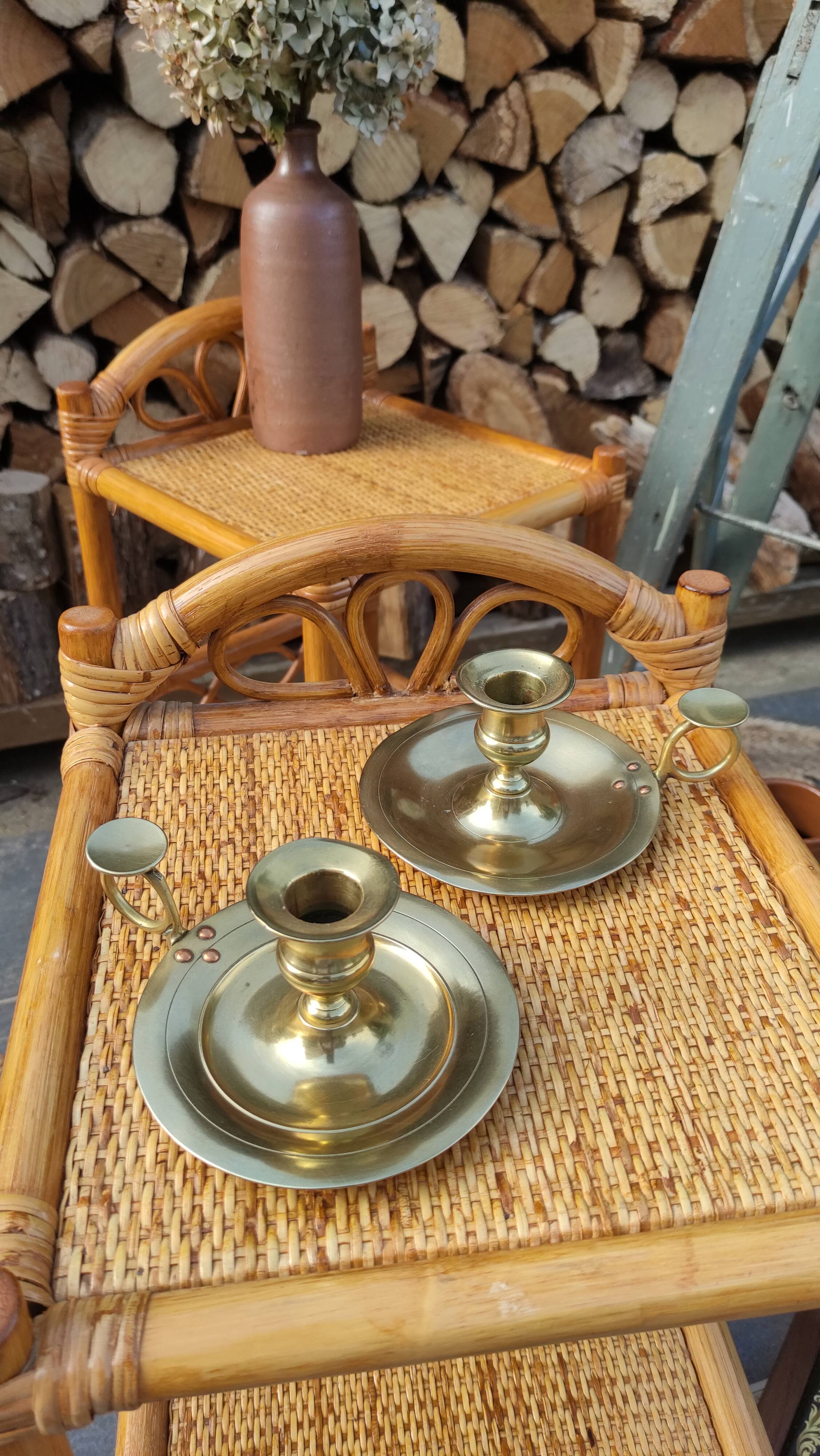 Pair of vintage candle holders
