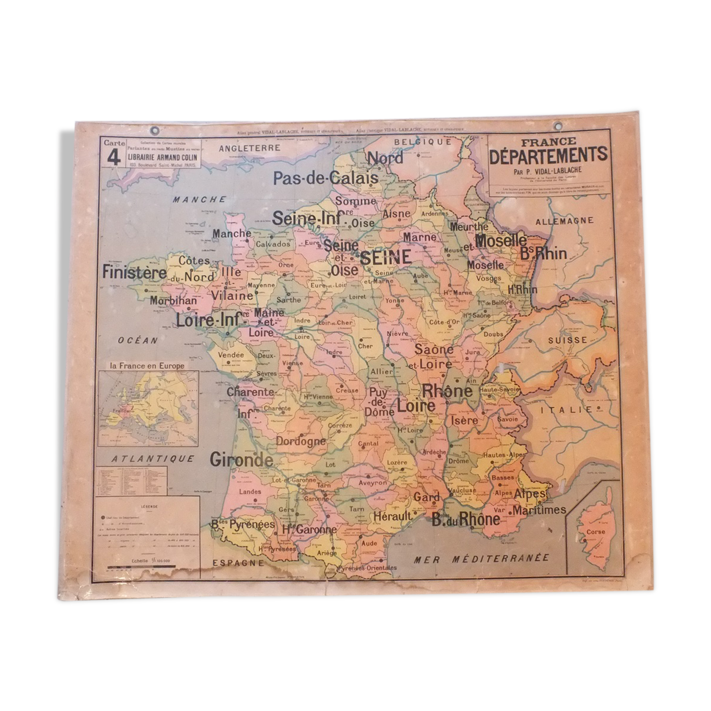 School Vidal-Lablache n ° 4 France departments map