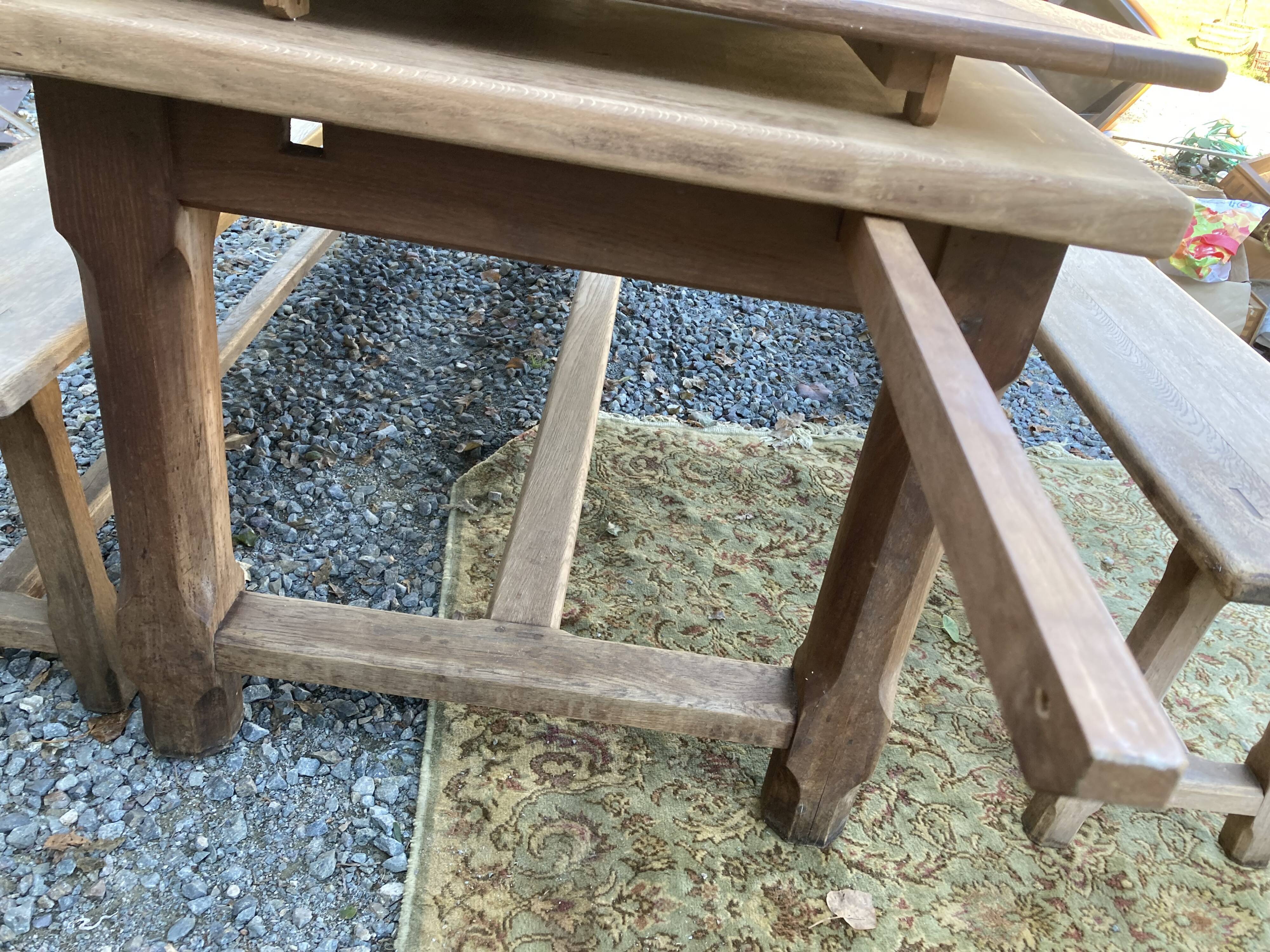 Farm table with benches