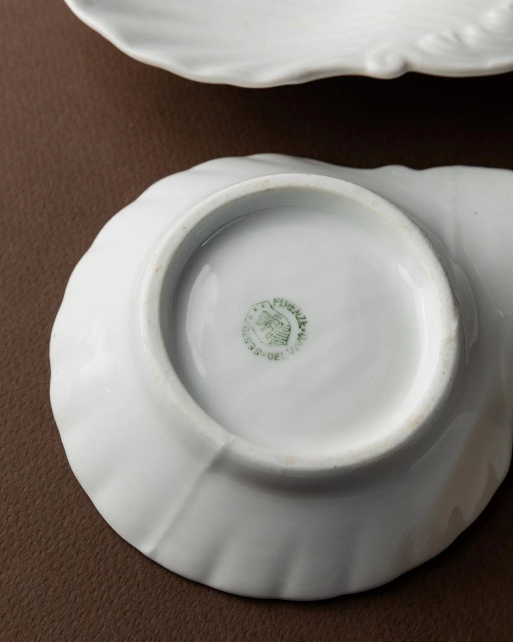6 vintage ceramic bowls in the shape of a shell - Del Vivo Firenze Italy 1970s