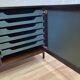 Commode palissandre et métal design 1950