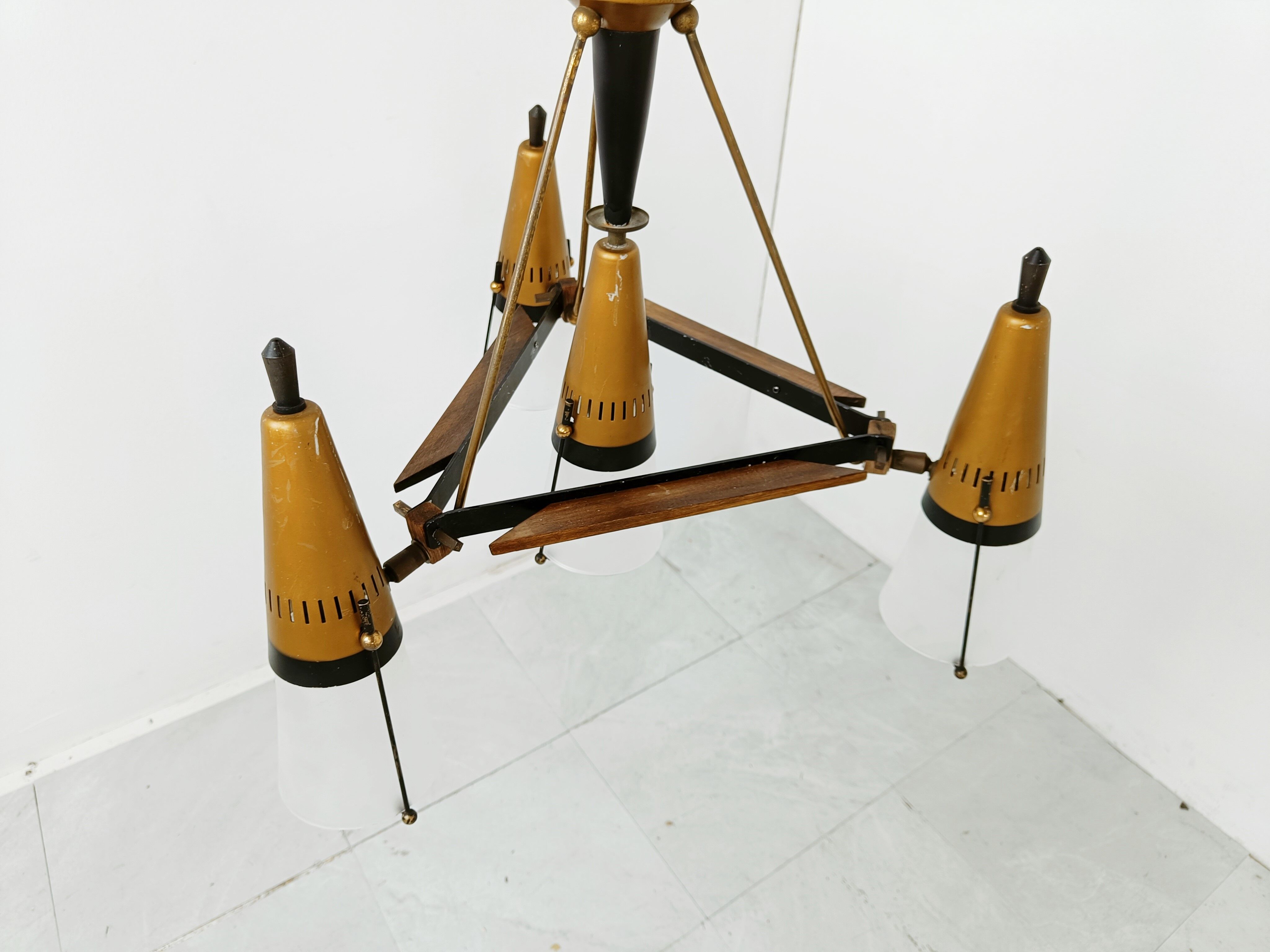 Mid century chandelier by Oscar Torlasco, 1950s
