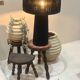 Vintage tripod stool - wooden balls