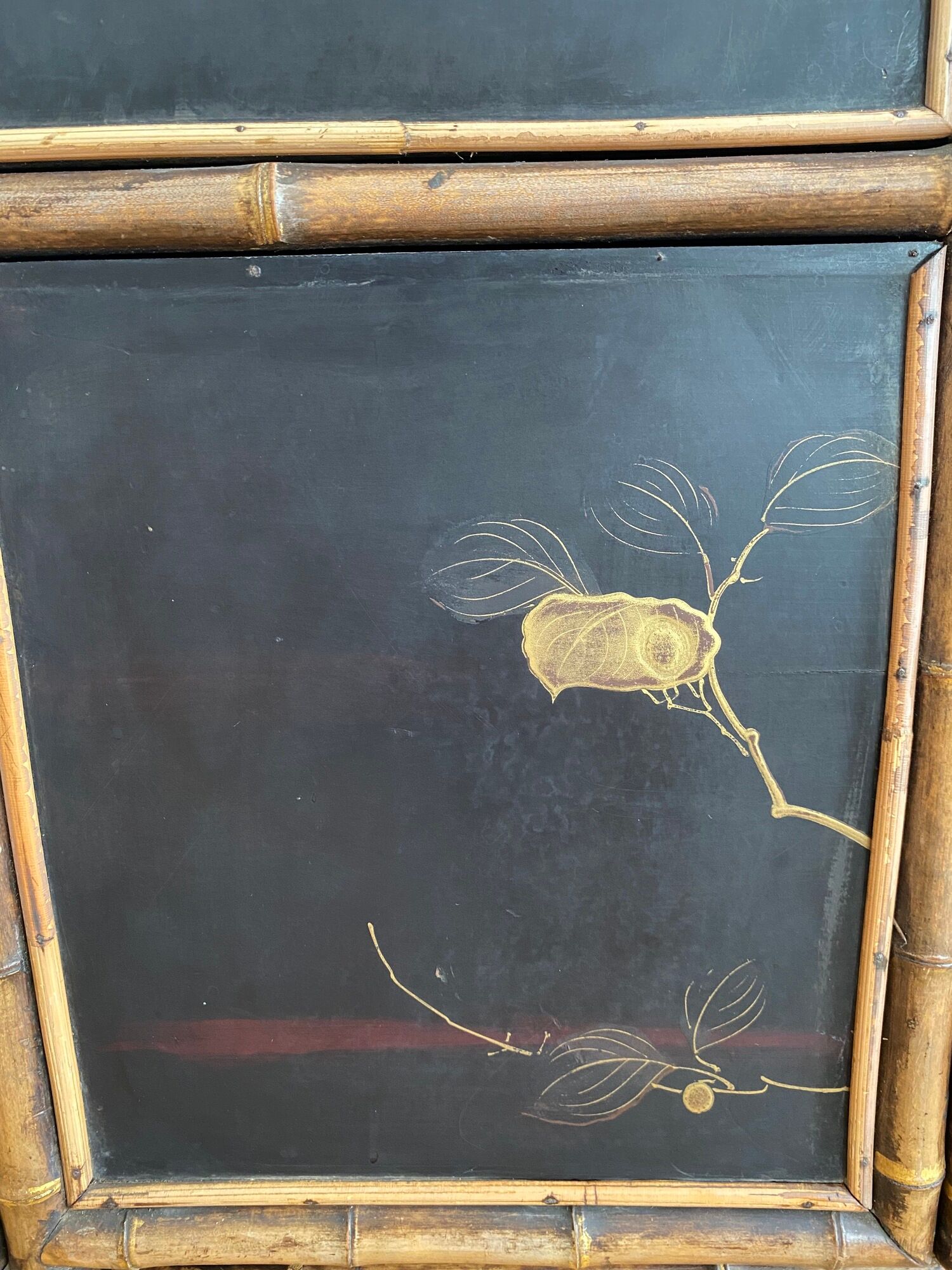 Original Victorian furniture in lacquered bamboo from the 19th century, chinoiserie