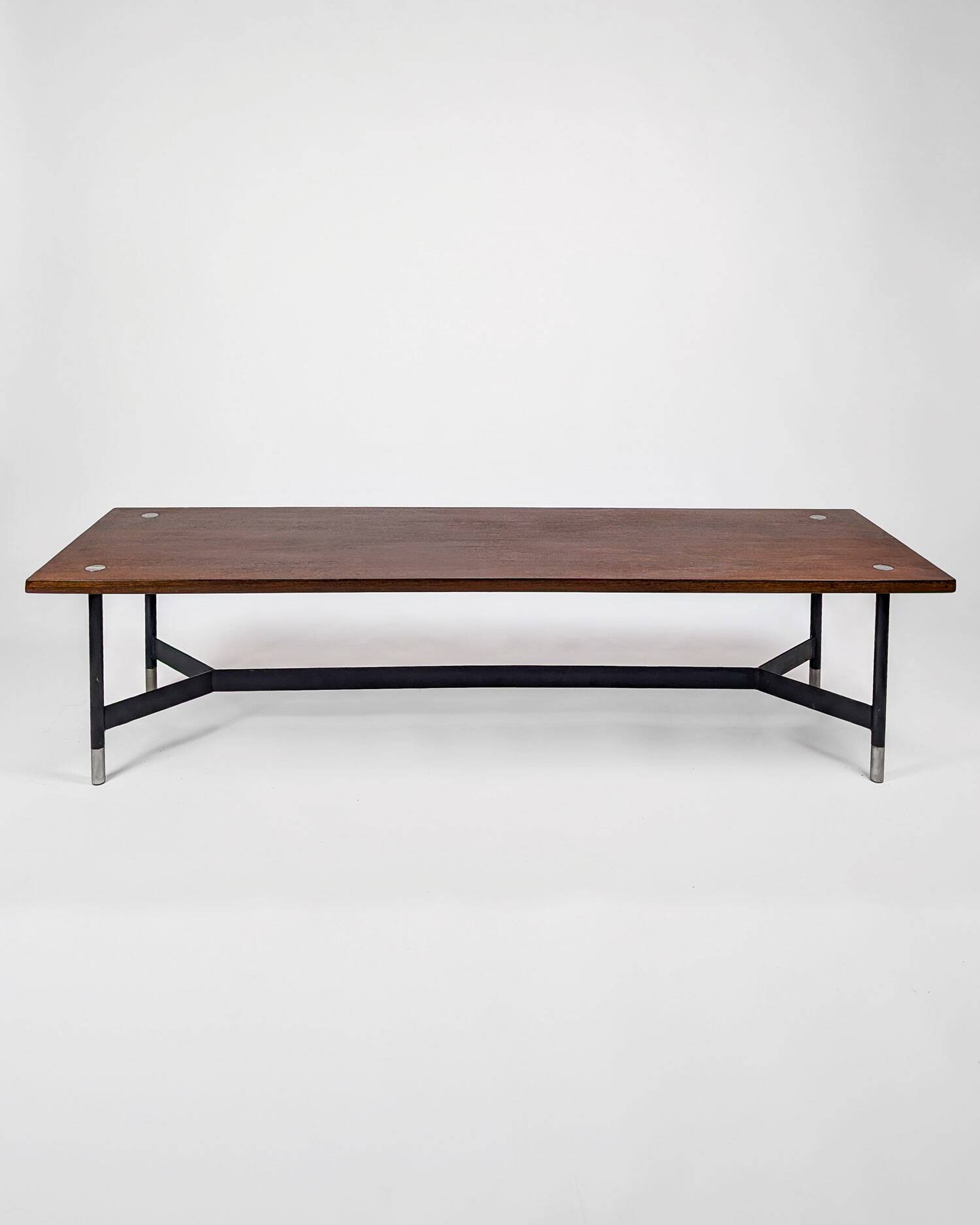 Banc italien en teck et métal, 1970