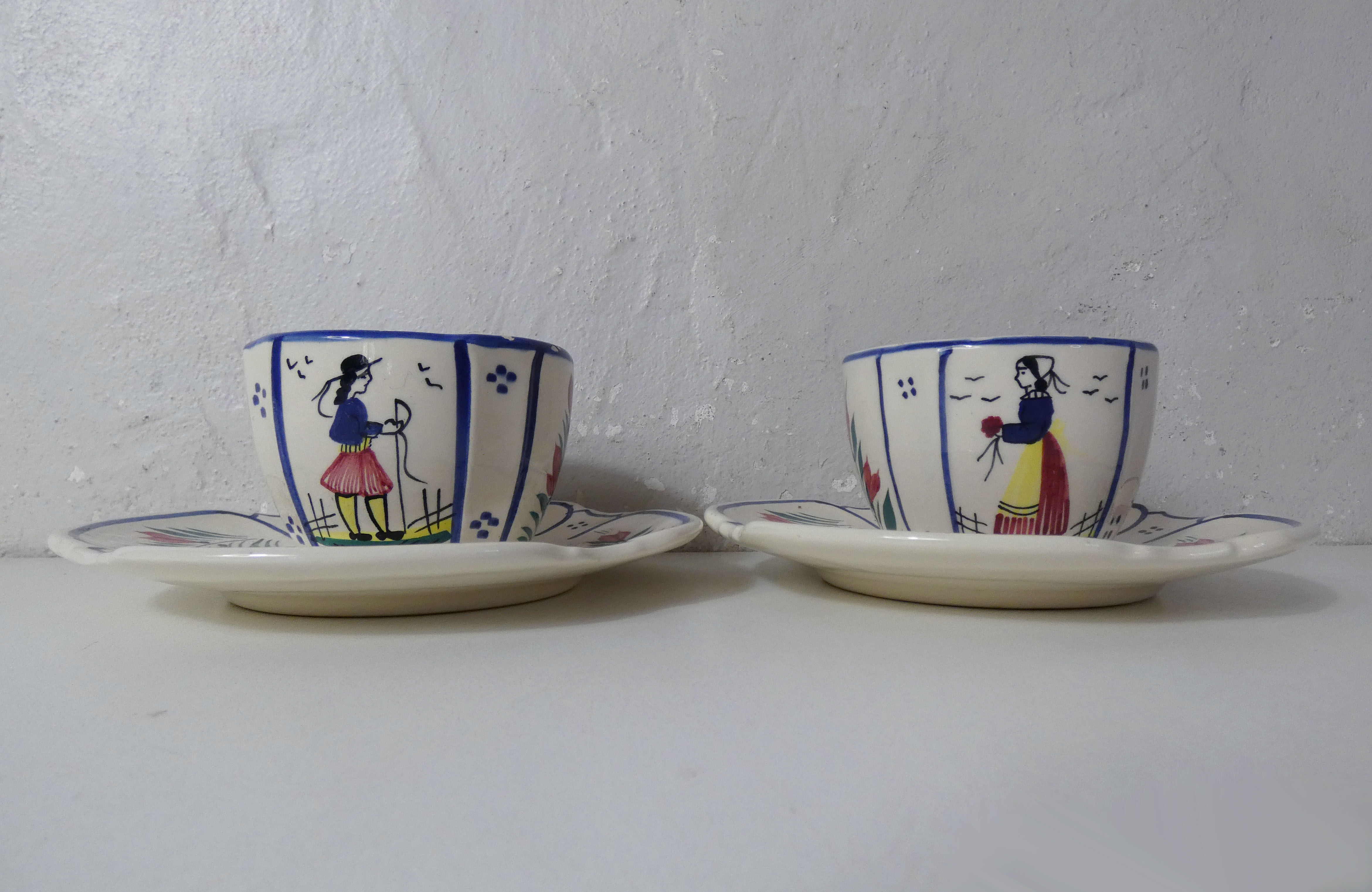 HB Quimper 2 cups and saucers