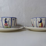 HB Quimper 2 cups and saucers