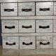Old light grey workshop drawer cabinet with 25 drawers